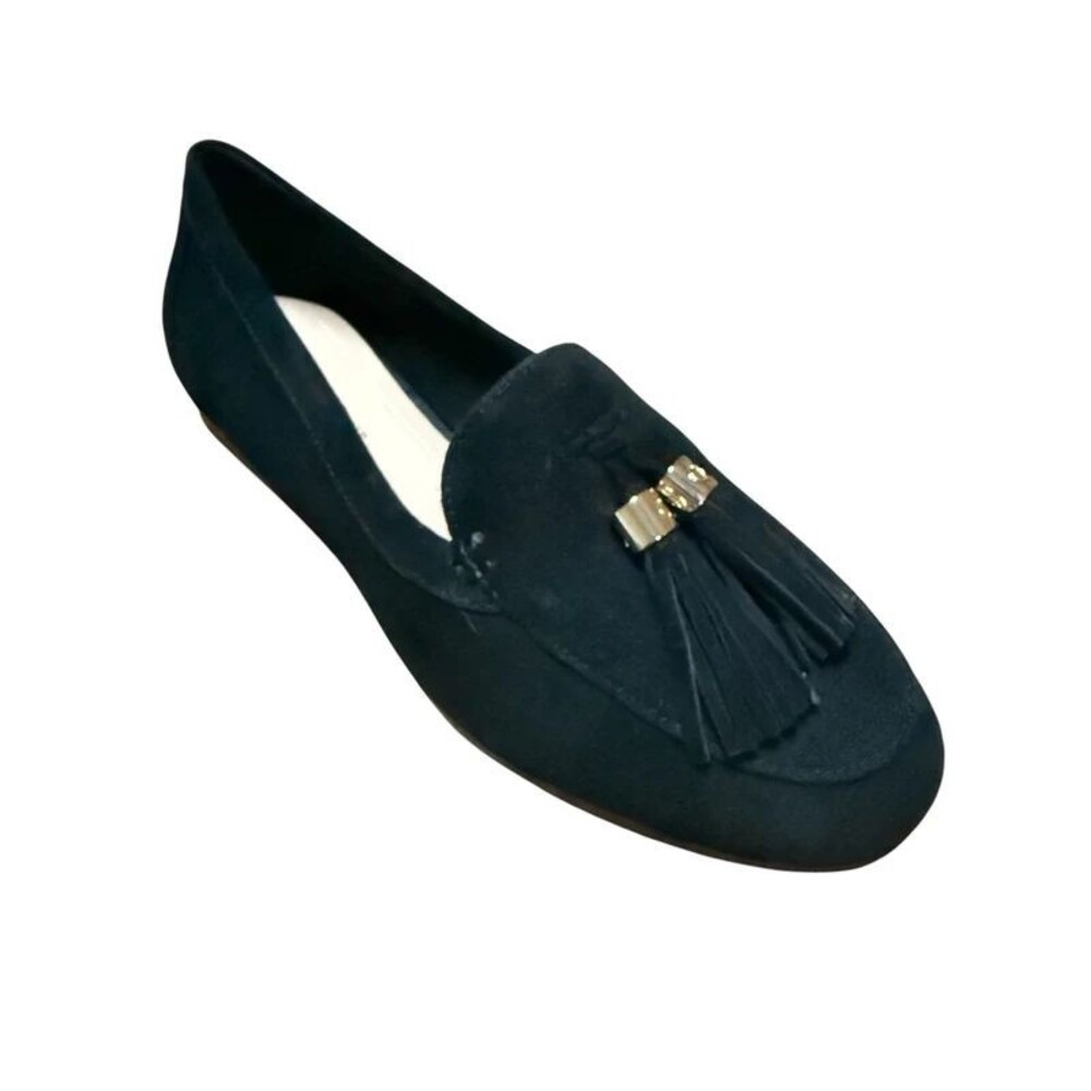 Charter Club Black Leather Slip On Loafers Sz 5 Tassels